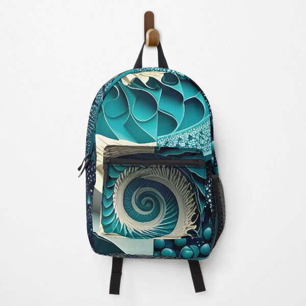 Item preview, Dual Spiral Design in Turquoise and White designed and sold by Vicky Brago-Mitchell®.