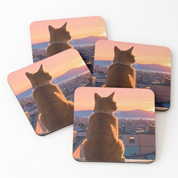 Item preview, Travel - Feline Contemplating the Setting Sun, Mediterranean Landscape designed and sold by World-Pets.