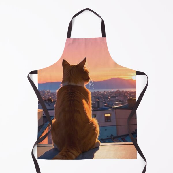 Item preview, Travel - Feline Contemplating the Setting Sun, Mediterranean Landscape designed and sold by World-Pets.