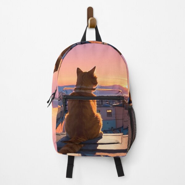 Item preview, Travel - Feline Contemplating the Setting Sun, Mediterranean Landscape designed and sold by World-Pets.