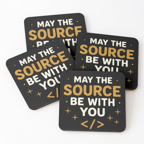 Item preview, May The Source Be With You Coding Pun designed and sold by Code  Monkeys.