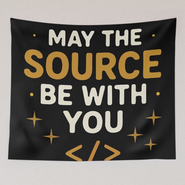 Item preview, May The Source Be With You Coding Pun designed and sold by Code  Monkeys.