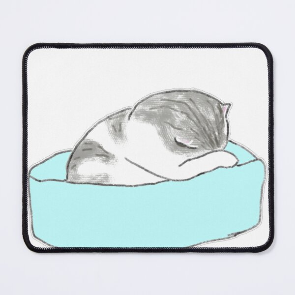 Item preview, Cute Sleeping Cat Face Down Cozy Bed Art designed and sold by raun.draw.