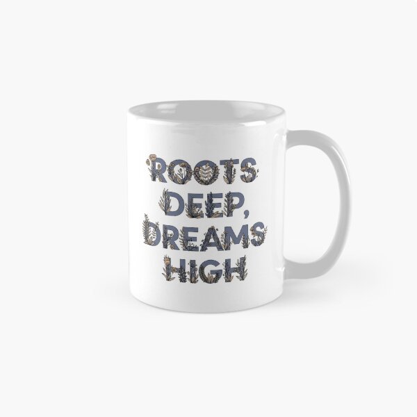 Item preview, Roots Deep Dreams High - Floral Lettering Quote Art designed and sold by Dzblack.