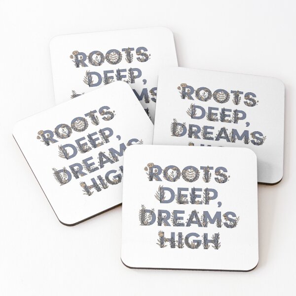 Item preview, Roots Deep Dreams High - Floral Lettering Quote Art designed and sold by Dzblack.