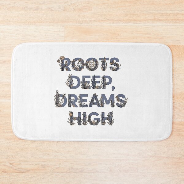 Item preview, Roots Deep Dreams High - Floral Lettering Quote Art designed and sold by Dzblack.