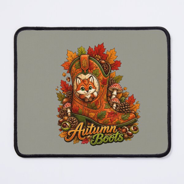 Item preview, Autumn Boots – Cute Fox, Fall Leaves, Mushrooms & Chestnuts designed and sold by Aimetoi.