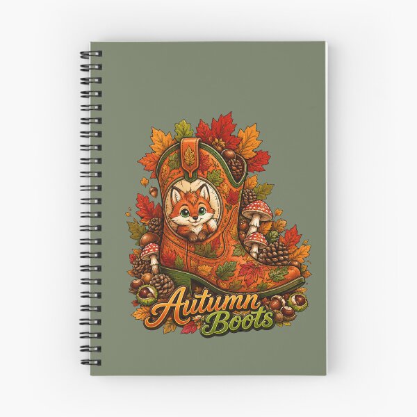 Item preview, Autumn Boots – Cute Fox, Fall Leaves, Mushrooms & Chestnuts designed and sold by Aimetoi.