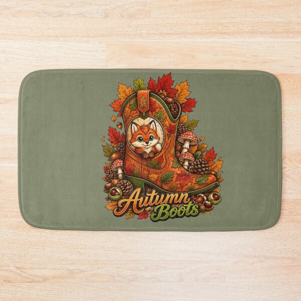 Item preview, Autumn Boots – Cute Fox, Fall Leaves, Mushrooms & Chestnuts designed and sold by Aimetoi.