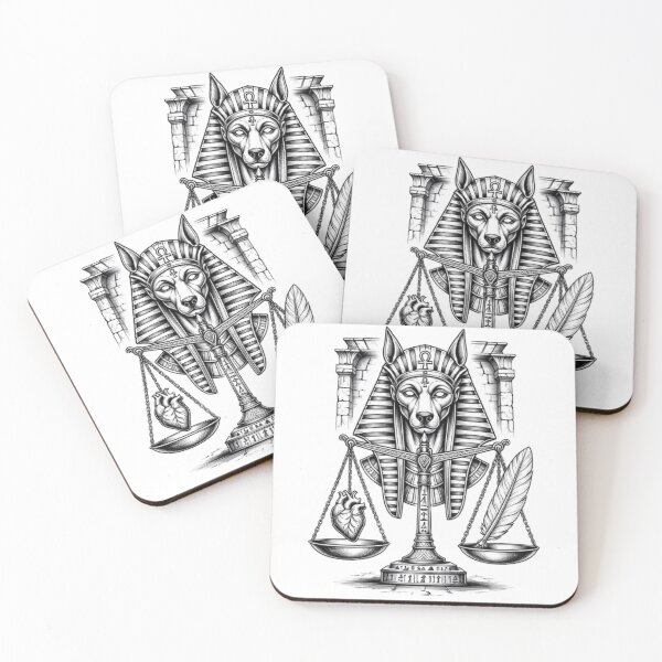 Item preview, Anubis Scales of Justice - Heart vs Feather Egyptian Mythology Tattoo Design designed and sold by Interactive-Art.