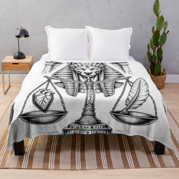 Item preview, Anubis Scales of Justice - Heart vs Feather Egyptian Mythology Tattoo Design designed and sold by Interactive-Art.
