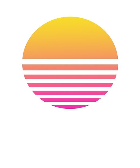 Download "Vintage Retro Sunset 80's Design" Poster by TruckerJunk | Redbubble