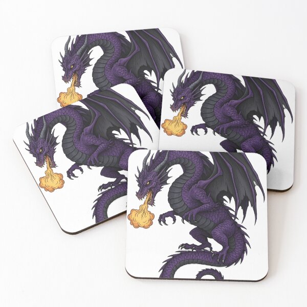 Item preview, Purple Fire Dragon Cartoon Illustration | Fantasy Dragon Clipart designed and sold by DragonSerpent Ink.