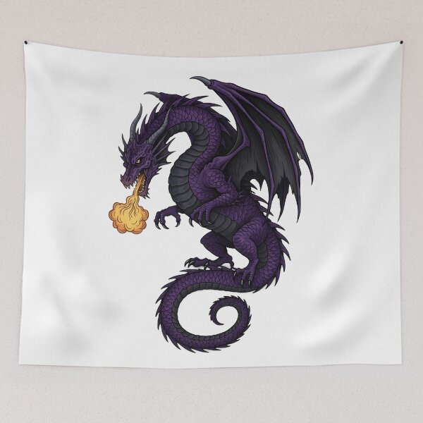 Item preview, Purple Fire Dragon Cartoon Illustration | Fantasy Dragon Clipart designed and sold by DragonSerpent Ink.