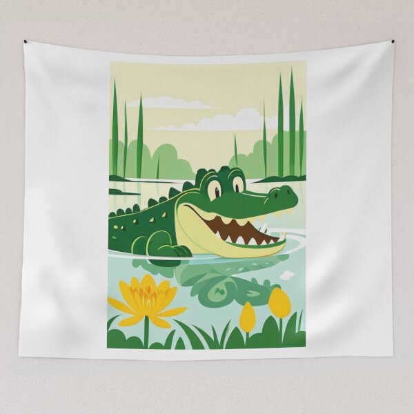 Item preview, Illustration - Friendly Reptile, Evocation of a Peaceful Aquatic World designed and sold by World-Pets.