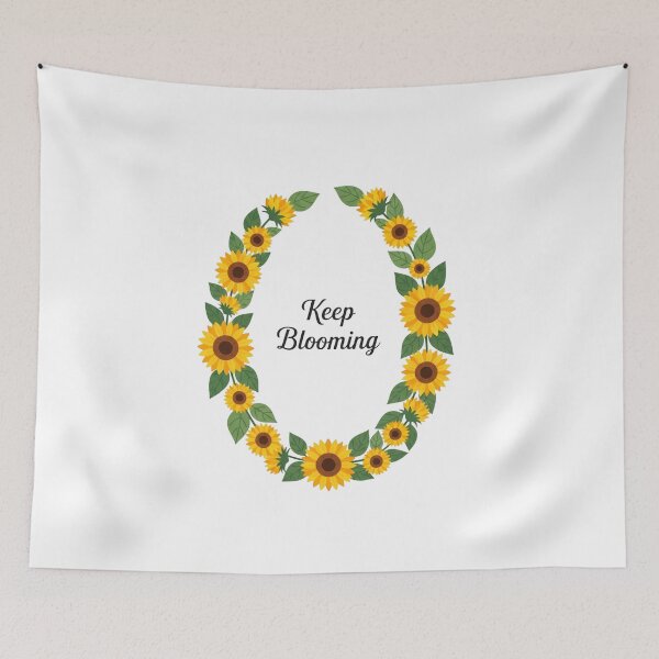 Item preview, Keep Blooming - Sunflower Wreath Floral Graphic Art designed and sold by Dzblack.