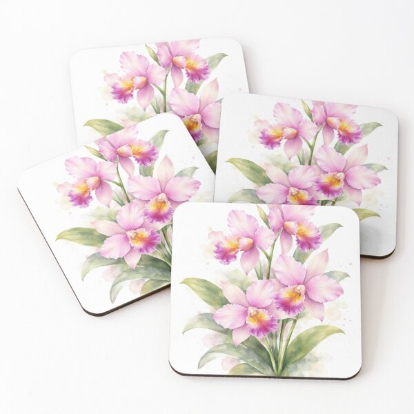 Item preview, Pink Cattleya Orchid Watercolour Botanical Art Print designed and sold by EcologicoolShp.