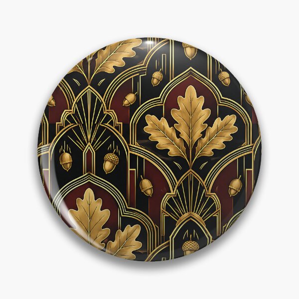 Item preview, Elegant Art Deco Golden Autumn Leaf Pattern designed and sold by Thai Vibe Studio.