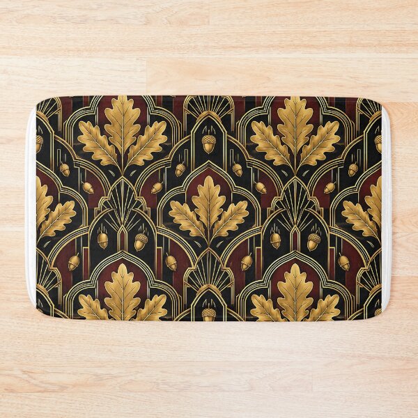 Item preview, Elegant Art Deco Golden Autumn Leaf Pattern designed and sold by Thai Vibe Studio.