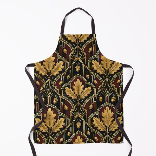 Item preview, Elegant Art Deco Golden Autumn Leaf Pattern designed and sold by Thai Vibe Studio.