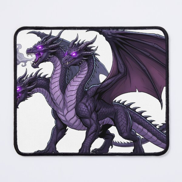 Item preview, Three-Headed Purple Dragon | Dark Fantasy Hydra Dragon Art designed and sold by DragonSerpent Ink.