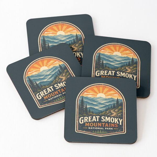 Item preview, Great Smoky Mountains National Park Vintage WPA Travel Poster | Retro Sunrise Mountain Hiking Art designed and sold by Globalcitytees.