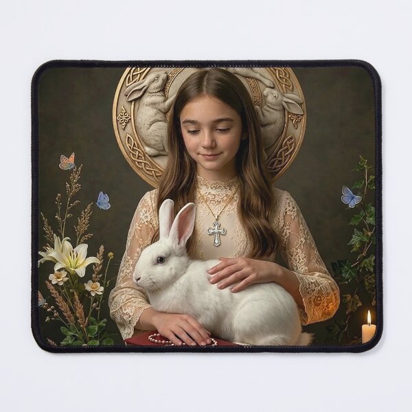 Item preview, Marianne and the White Rabbit – Sacred Halo Composition designed and sold by Kutji.Sacred.Art.