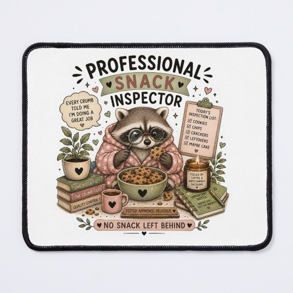Item preview, Professional Snack Inspector Cute Raccoon Funny Foodie Art designed and sold by DreamyBrushArt.