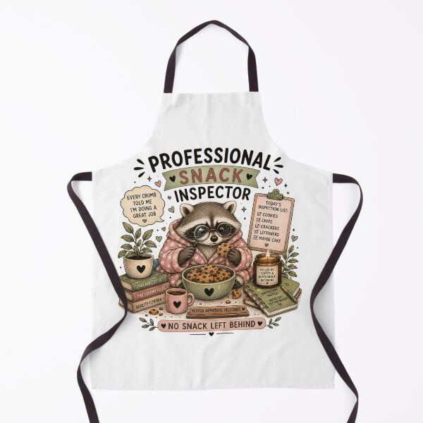 Item preview, Professional Snack Inspector Cute Raccoon Funny Foodie Art designed and sold by DreamyBrushArt.