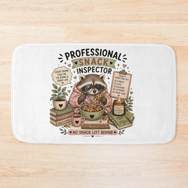 Item preview, Professional Snack Inspector Cute Raccoon Funny Foodie Art designed and sold by DreamyBrushArt.