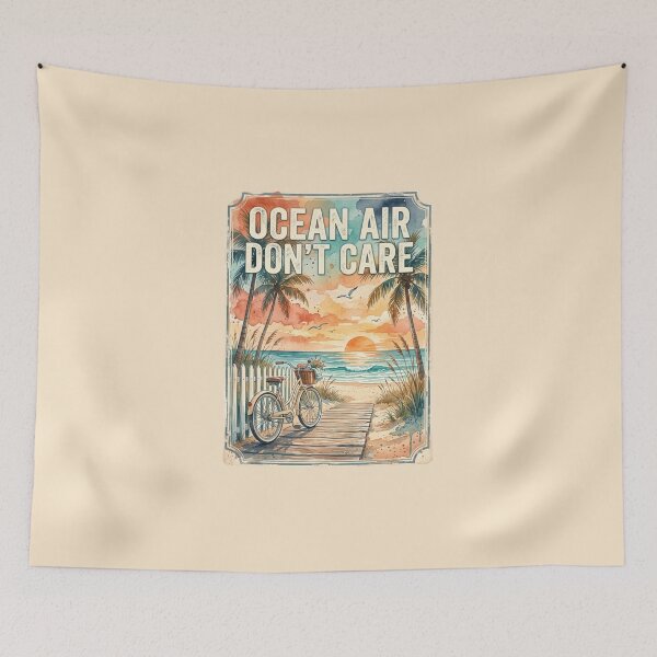 Item preview, Ocean Air Don't Care - Beach Cruiser Coastal designed and sold by dudelinart.