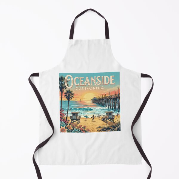 Item preview, Vintage Oceanside California Coastal Travel Poster | Oceanside Pier Beach Art designed and sold by Mathias Yakubu Design.
