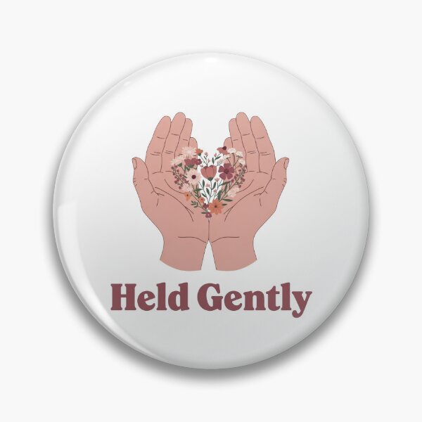 Item preview, Held Gently - Floral Heart Botanical Quote Art designed and sold by Dzblack.