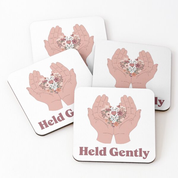 Item preview, Held Gently - Floral Heart Botanical Quote Art designed and sold by Dzblack.