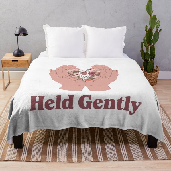 Item preview, Held Gently - Floral Heart Botanical Quote Art designed and sold by Dzblack.