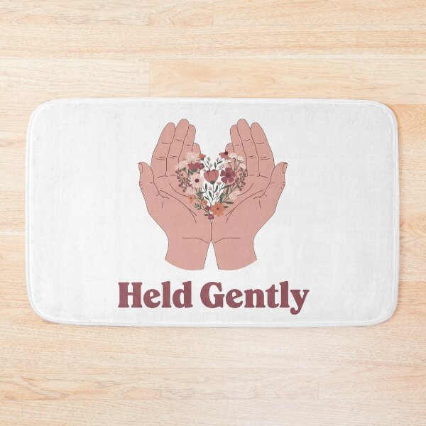 Item preview, Held Gently - Floral Heart Botanical Quote Art designed and sold by Dzblack.