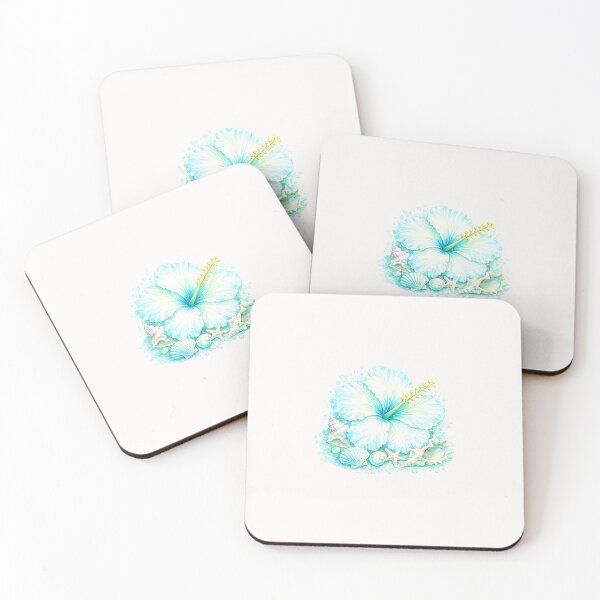 Item preview, Single Aqua Reef Hibiscus | Watercolor Tropical Floral Art | Botanical Flower Illustration designed and sold by Nolmo.