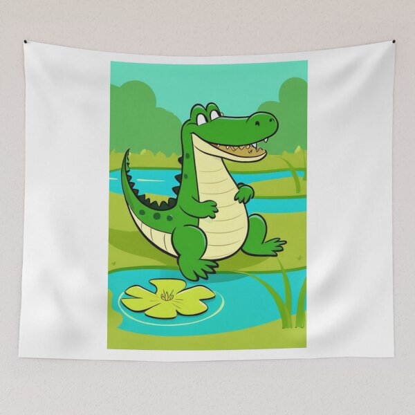 Item preview, Illustration - Stylized Crocodile, Colorful and Simplified Cartoon Universe designed and sold by World-Pets.