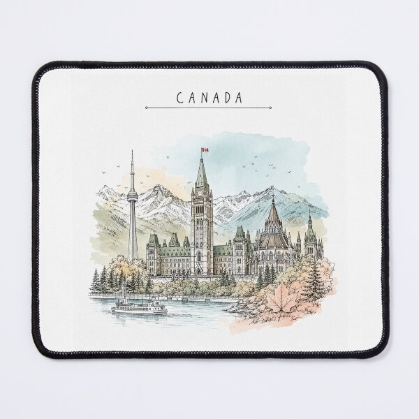 Item preview, Canada Landmarks Vintage Travel Poster Minimal Clean designed and sold by Sketchbook Studio by Aqsaa.