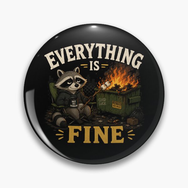 Item preview, Everything Is Fine Dumpster Fire Raccoon Sticker | Funny Trash Panda Meme | Sarcastic Chaos Humor designed and sold by RJACreative.