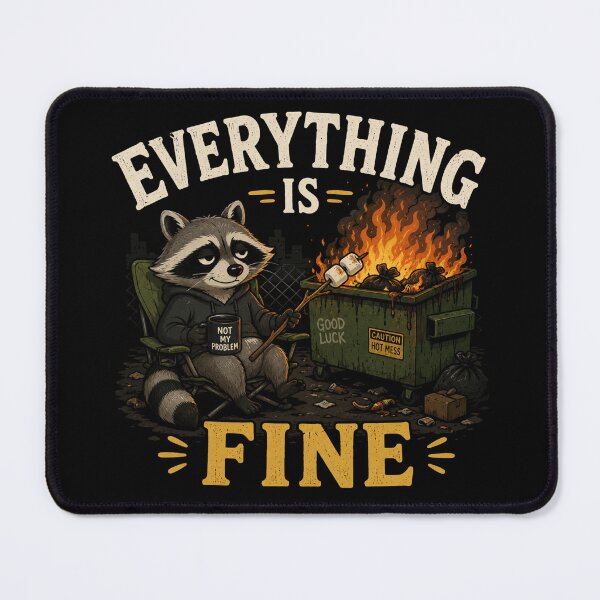 Item preview, Everything Is Fine Dumpster Fire Raccoon Sticker | Funny Trash Panda Meme | Sarcastic Chaos Humor designed and sold by RJACreative.