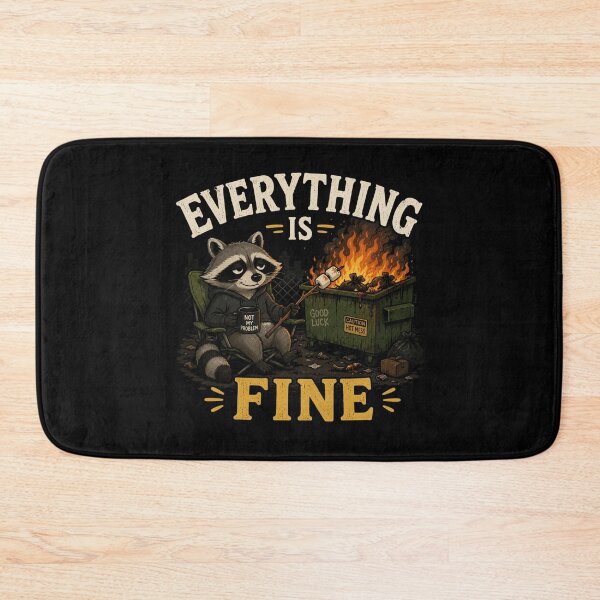 Item preview, Everything Is Fine Dumpster Fire Raccoon Sticker | Funny Trash Panda Meme | Sarcastic Chaos Humor designed and sold by RJACreative.