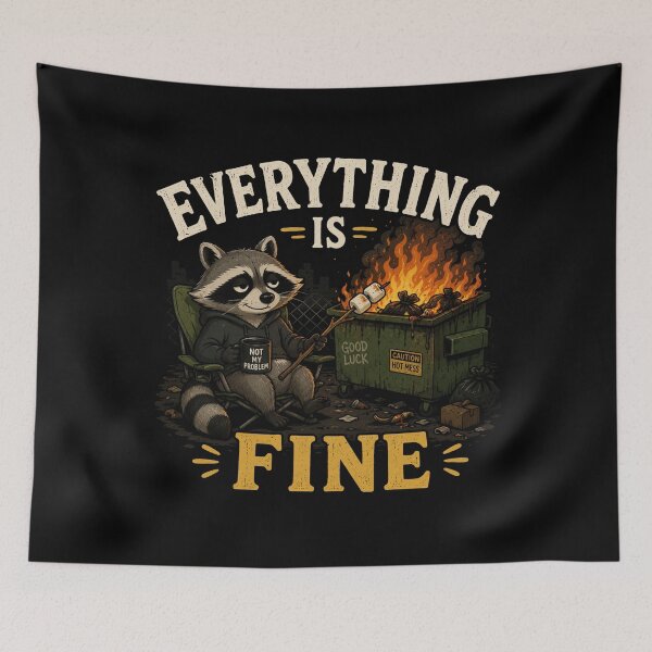 Item preview, Everything Is Fine Dumpster Fire Raccoon Sticker | Funny Trash Panda Meme | Sarcastic Chaos Humor designed and sold by RJACreative.