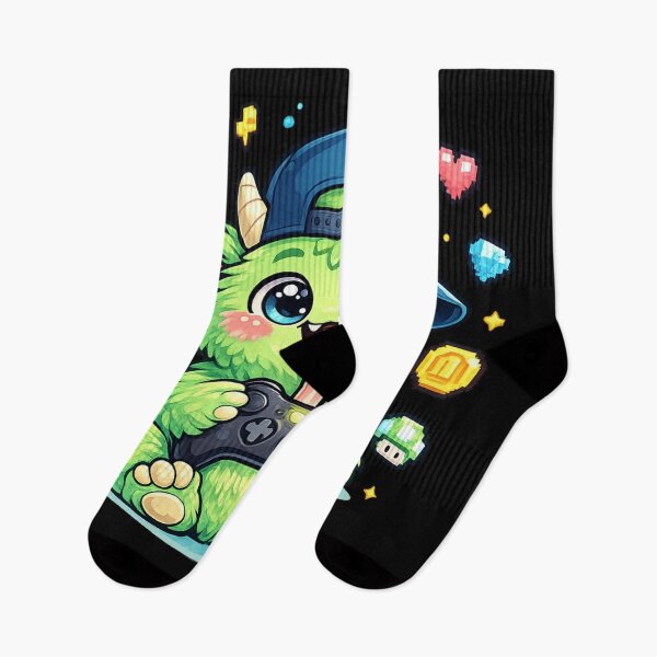 Item preview, Cute Gamer Monster Kawaii Gaming Controller Cartoon Character designed and sold by EssentialsWear.