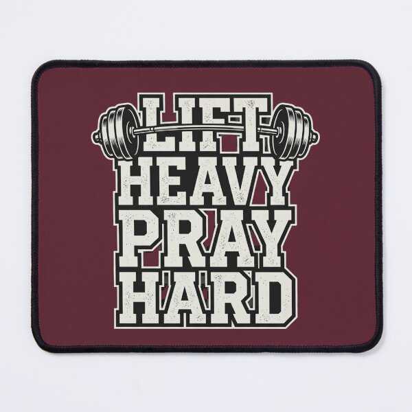 Item preview, Lift Heavy Pray Hard Christian Fitness Barbell Workout designed and sold by PACS0011.