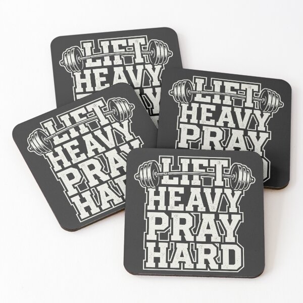 Item preview, Lift Heavy Pray Hard Christian Fitness Barbell Workout designed and sold by PACS0011.