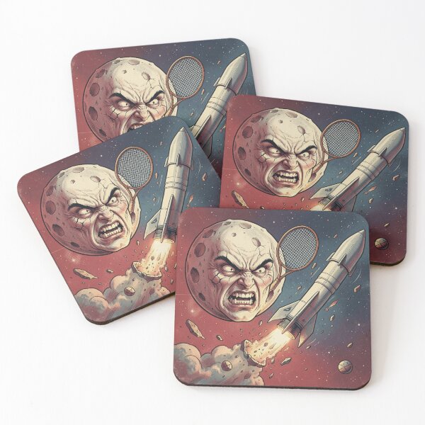 Item preview, Angry Moon Space Junk Cartoon Poster designed and sold by Designs By Ms Mal_Tas.