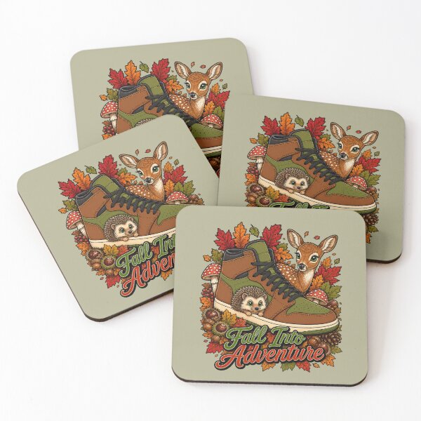 Item preview, Fall Into Adventure – Autumn Sneaker with Deer, Hedgehog & Forest Treasures designed and sold by Aimetoi.