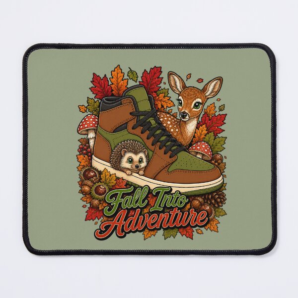 Item preview, Fall Into Adventure – Autumn Sneaker with Deer, Hedgehog & Forest Treasures designed and sold by Aimetoi.