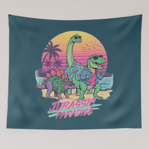 Item preview, Jurassic Paradise - Retro 80s Synthwave Dinosaurs designed and sold by BLUESKY11a.
